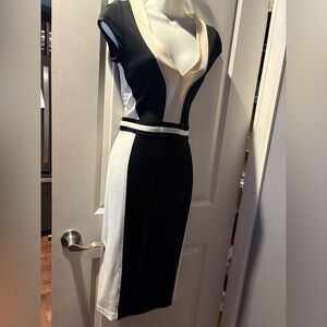 Elegant Black and Cream Dress